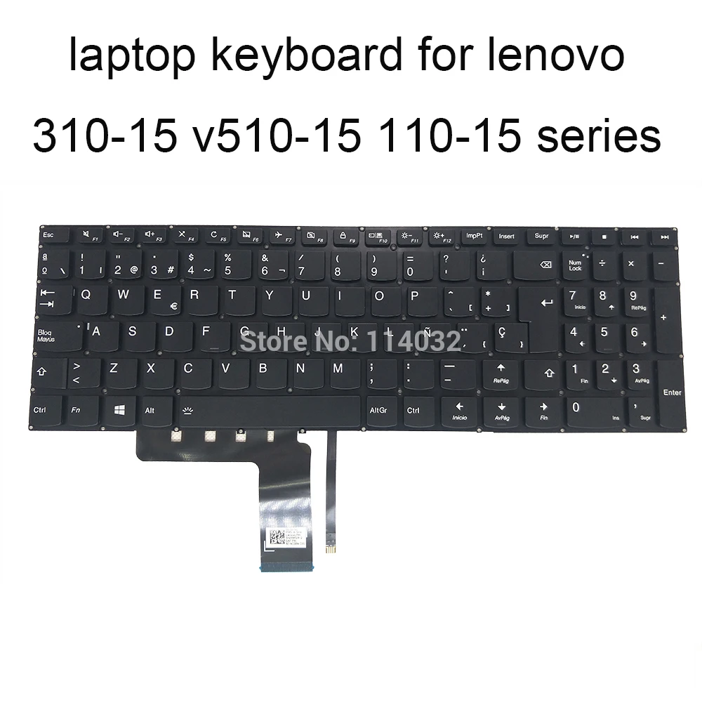 Baggrundslys Tastatur Udskiftning Tastaturer til Lenovo 310 15IKB IdeaPad 310 15 IAP ABR 15ISK 15IAP 15ABR spanske Sort PM5LB SPA