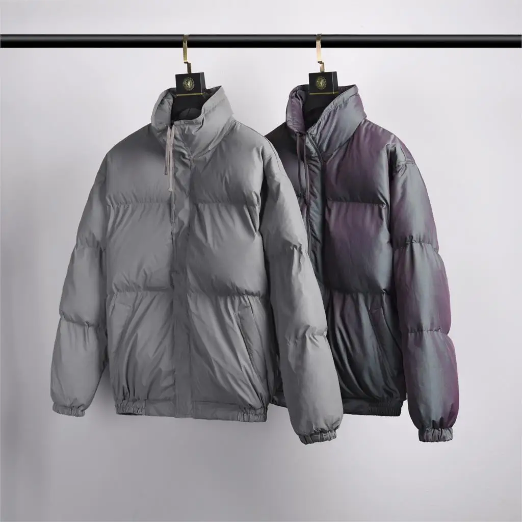 2020 NYE Vinter Essentials Mænds jakke grå Reflekterende Jakke Dobbelt Lag Top Streetwear Polstret pels