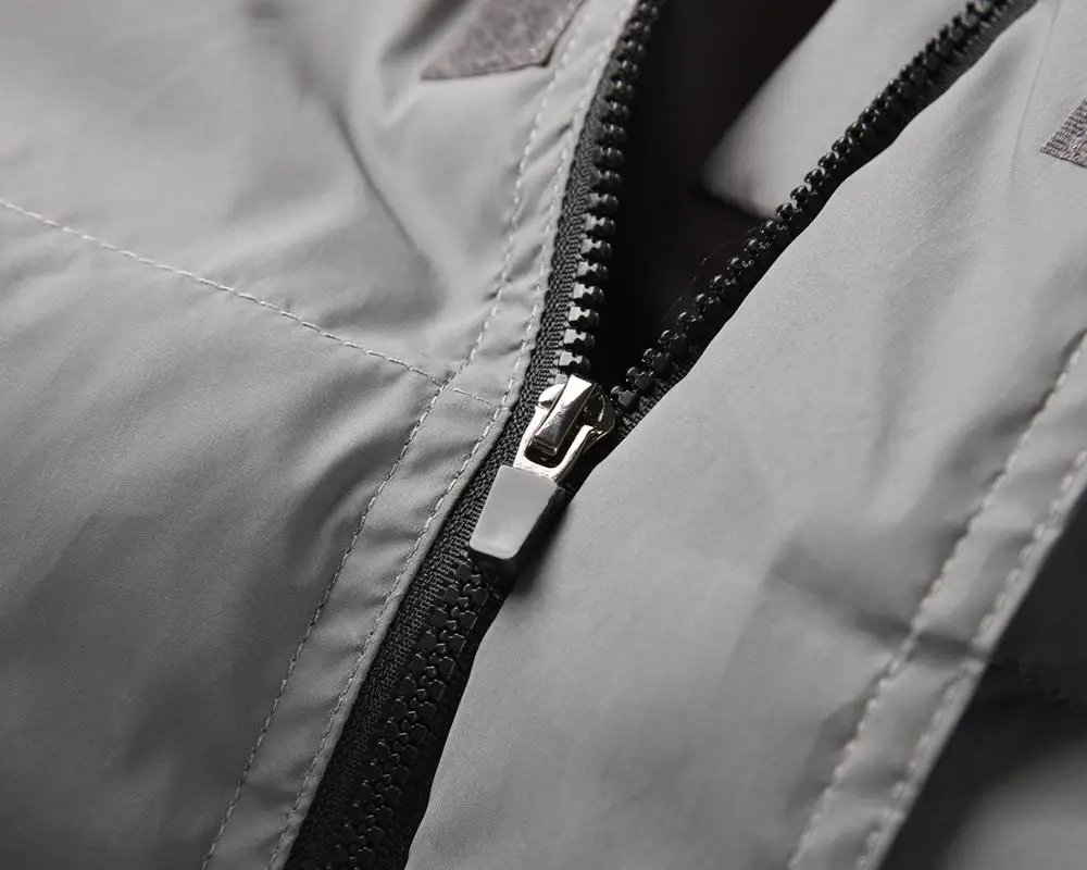 2020 NYE Vinter Essentials Mænds jakke grå Reflekterende Jakke Dobbelt Lag Top Streetwear Polstret pels