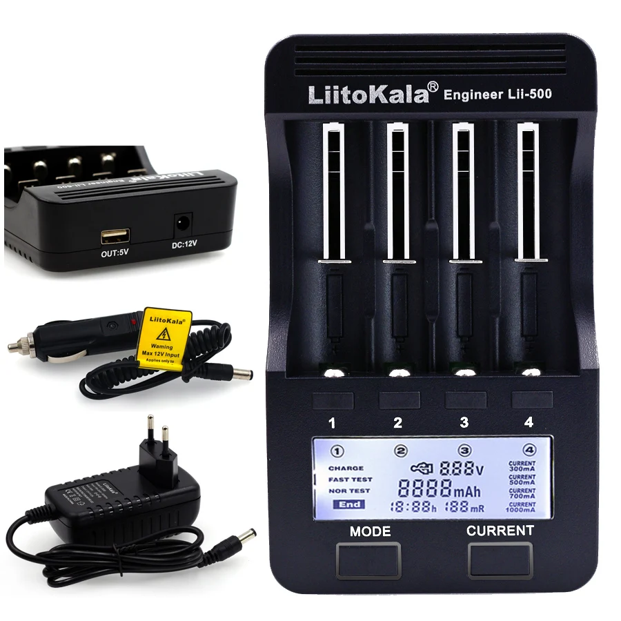 Ægte/Original Liitokala 3,7 V Lithium batteri oplader Lii-500 Lii-S2 Lii-S4 Lii-PD4 Lii-PL4 18650 oplader 21700 26650 AA AAA