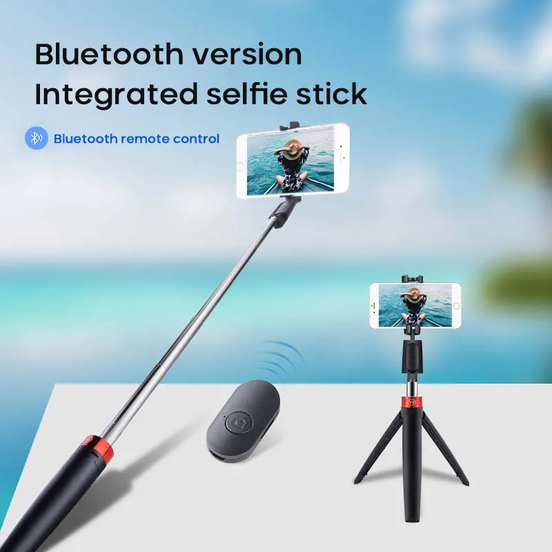 3 In1 Bluetooth Wireless Selfie Holde fast Stativ kan klappes sammen & Monopods Universal for Smartphones for Action Sports Kameraer