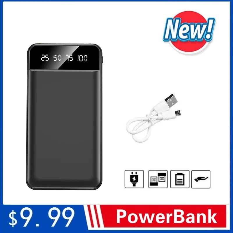 Power Bank 20000MAh Bærbare Oplader Stor Kapacitet 2USB Port Udendørs Ekstern Batteri Power Bank for Samsung Xiaomi IPhone