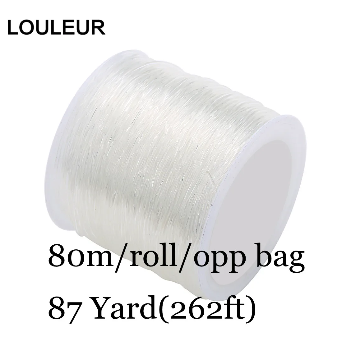 Louleur 87 Yard(262ft) Rund Elastisk Stretch Polyester Crystal Snor til smykkefremstilling-Armbånd Beading Tråd 1 rulle