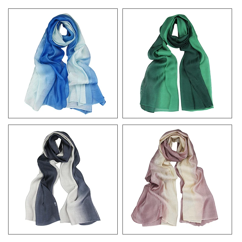 Maikun Silke Tørklæde til Kvinder Blanding Gradient Modal Stjal Ombre Sjal Varm Bufandas til Kvinder