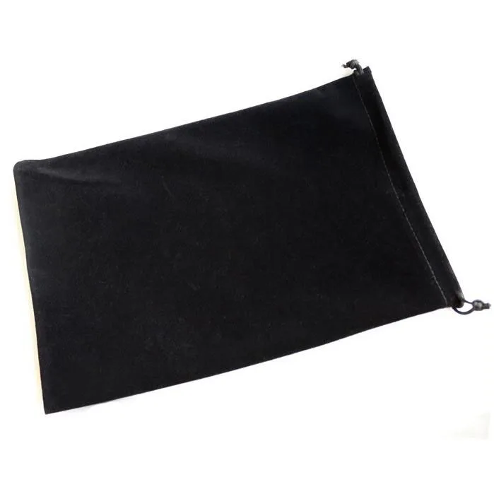 Retail Store Størrelse 23x30cm 25x30cm Snor Black Velvet Tasker For Tablet PC Jul Emballage Bryllup Pakning af gaveposer