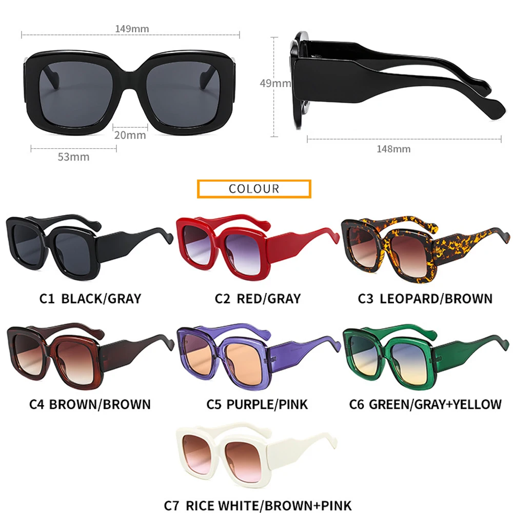 Ny Mode Solbriller Kvinder Luksus Brand Designer Overdimensionerede Kvadrat Sol Briller Kvindelige Sommer Stil Nuancer UV400 Brun Ramme