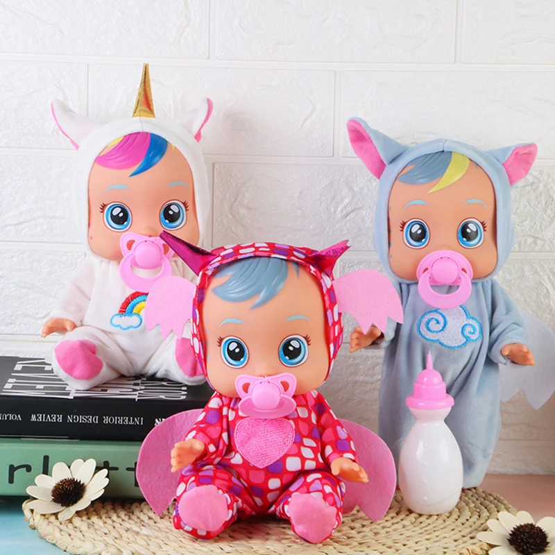 Søde Unicorn Babyer Dukke Dejlige Dyr Elektriske Silikone Dukker, Legetøj Til Børn, Baby Dukker Med Tårer Lyder Fødselsdag Gaver Legetøj