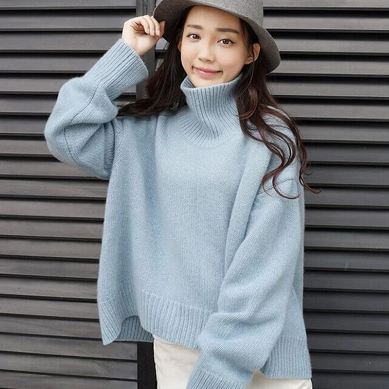 Rullekrave Kvinder Sweater Casual Lange Ærmer 7 Farver Koreanske Strækbar Kvinde, Efterår Og Vinter Tøj Trække Femme Hiver 2020