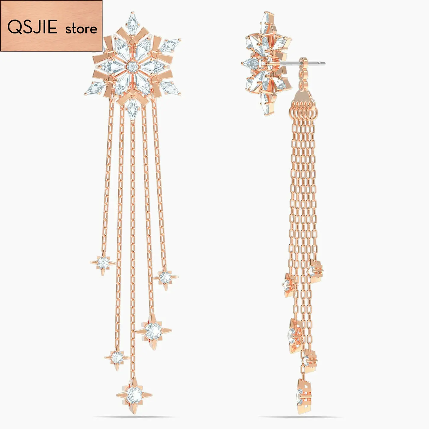 QSJIE 2020 fashion smykker i høj kvalitet SWA udsøgt 1:1 elegante charme, temperament magiske snefnug kvast kvindelige Øreringe
