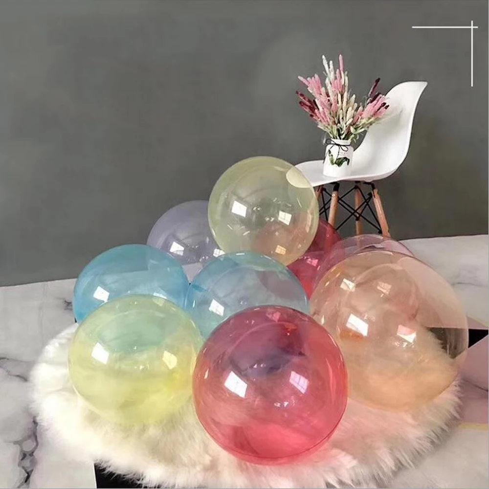 10stk 24/36Inch Krystal Boble Balloner Farverige Gennemsigtige Fødselsdag Part Indretning Bryllup Bride Sommer Luft Helium Globals DIY
