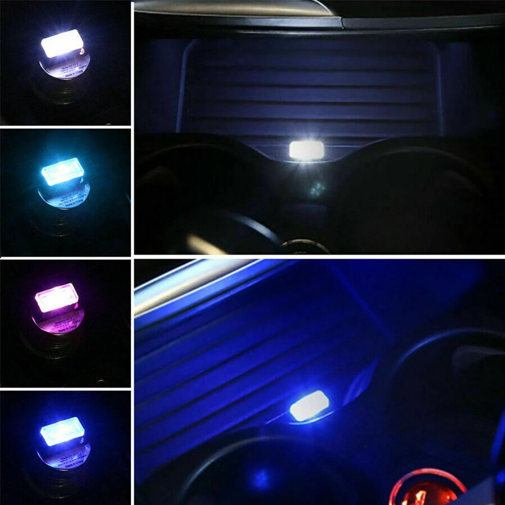3PCS Mini Lampe Pære Tilbehør USB-LED Bil Interiør Lys Neon Omgivende Atmosfære