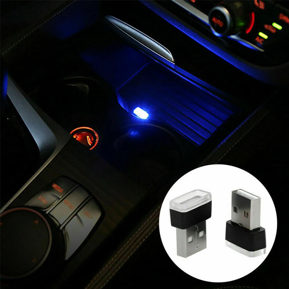 3PCS Mini Lampe Pære Tilbehør USB-LED Bil Interiør Lys Neon Omgivende Atmosfære