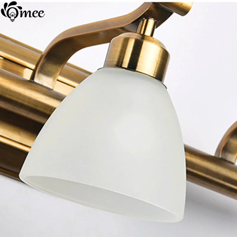 Omee Vintage LED Lys Glas Lampeskærm væglamper retro Klassiske Badeværelse Forfængelighed Spejl, Lamper Hjem Bronze Indendørs Væg-Belysning
