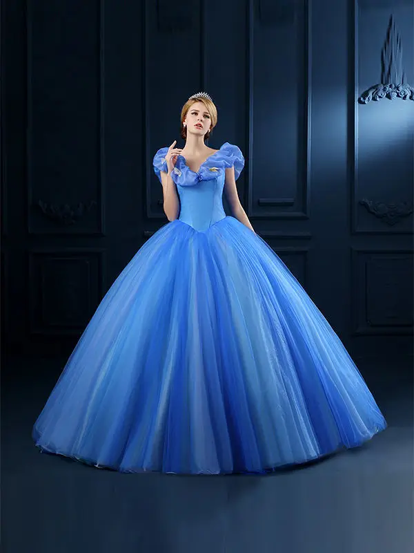 Høj Kvalitet Blå Askepot Prinsesse Kjole Voksen Nyeste Alice i Eventyrland Kostume til Kvinder Biancaneve Prinsesse Kjole W159351