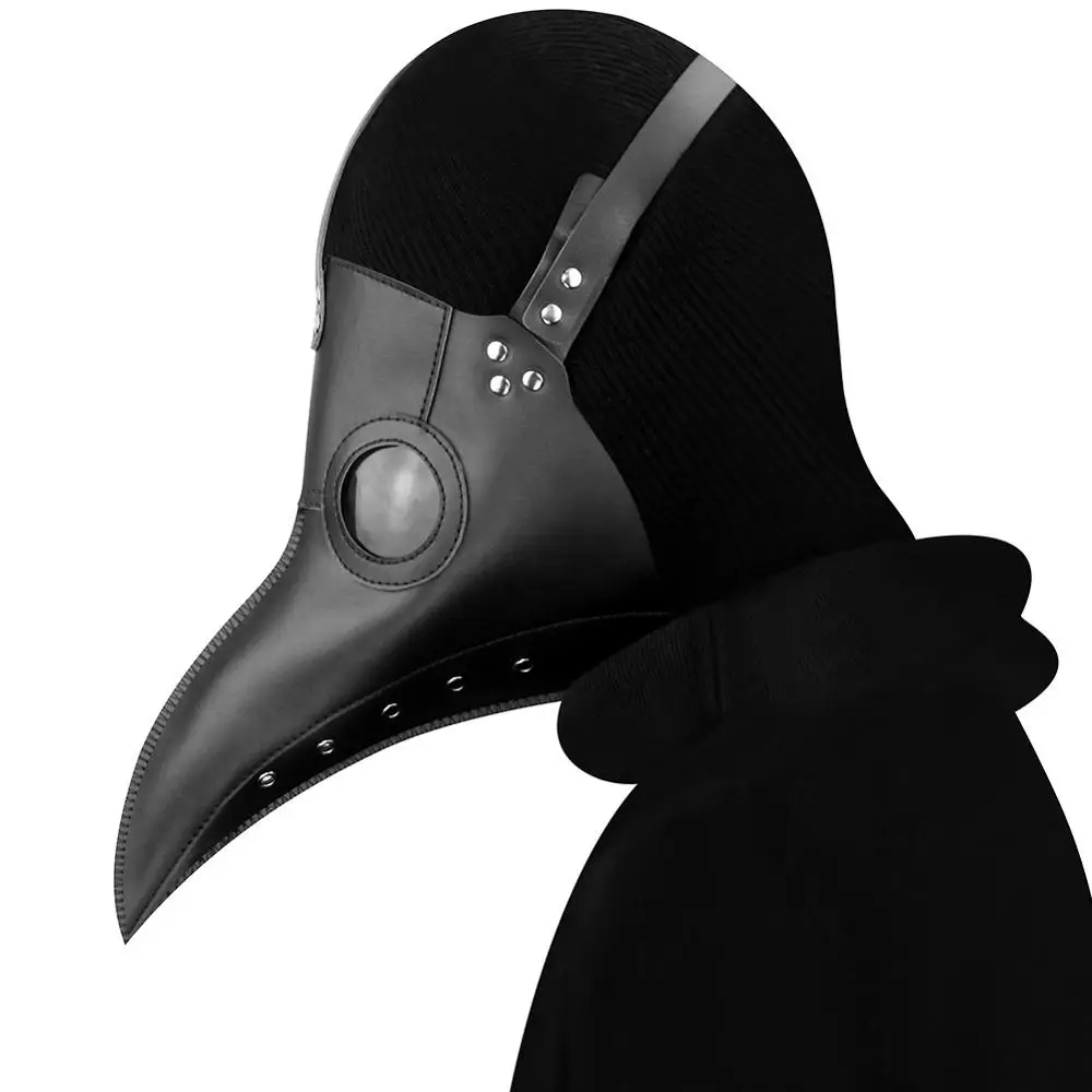 PU Steampunk Fugl Plague Doctor Mask Lang Næse Næb Maske Retro Cosplay Masker Fest Karneval Kostume, Rekvisitter, Tilbehør