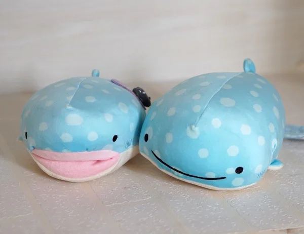 Søde Japan Tegnefilm Blå Hval Havet Dyr Bløde Ting Plys Legetøj Dukke Pige Fødselsdag Lur Pude Pude