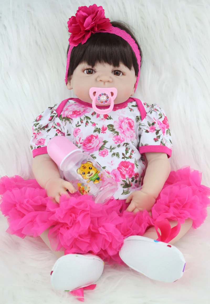 BZDOLL 55cm Fuld Silikone Krop Reborn Baby Doll Toy Realistisk Nyfødte Prinsesse Piger Babyer Dukke Kid Brinquedos Bade Legetøj