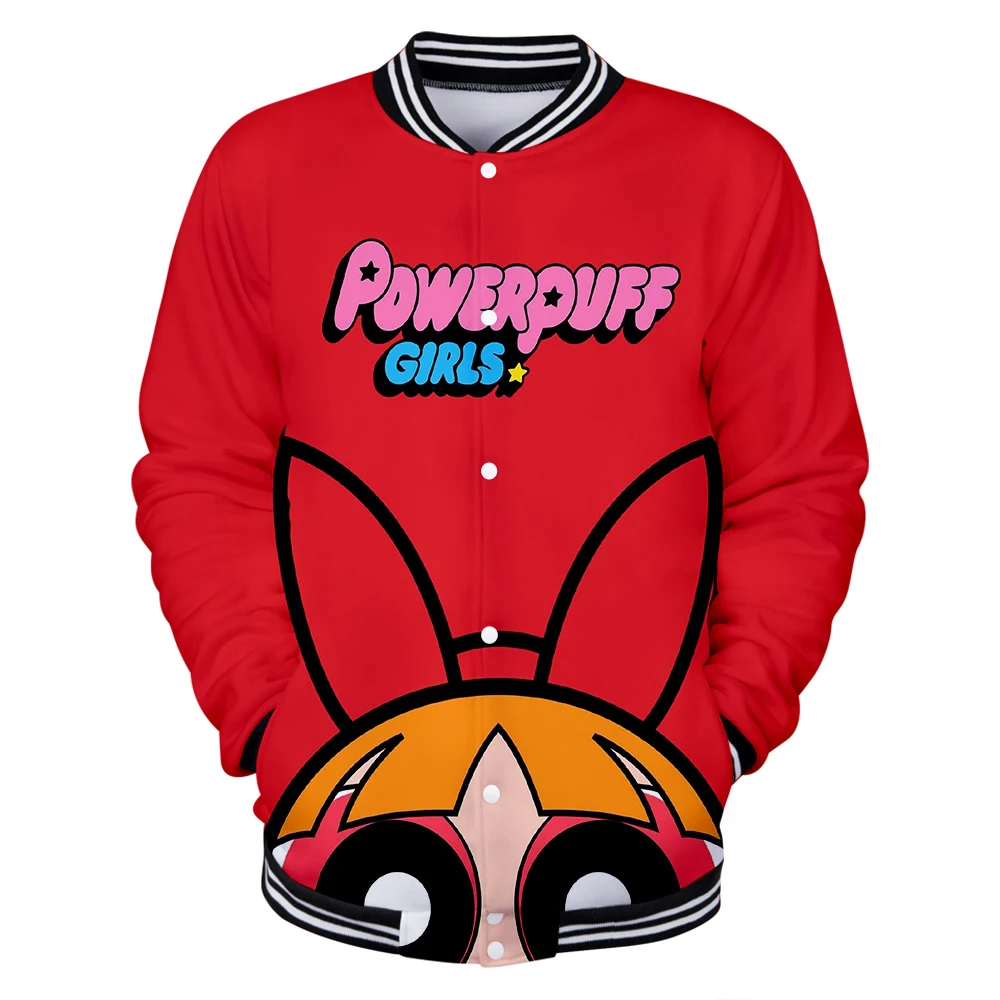 Kawaii Powerpuff Søde Piger 3D Baseball Jakke Bomber Jakke Album Buttercup Casual Harajuku Streetwear Tøj Plus Size Jakke