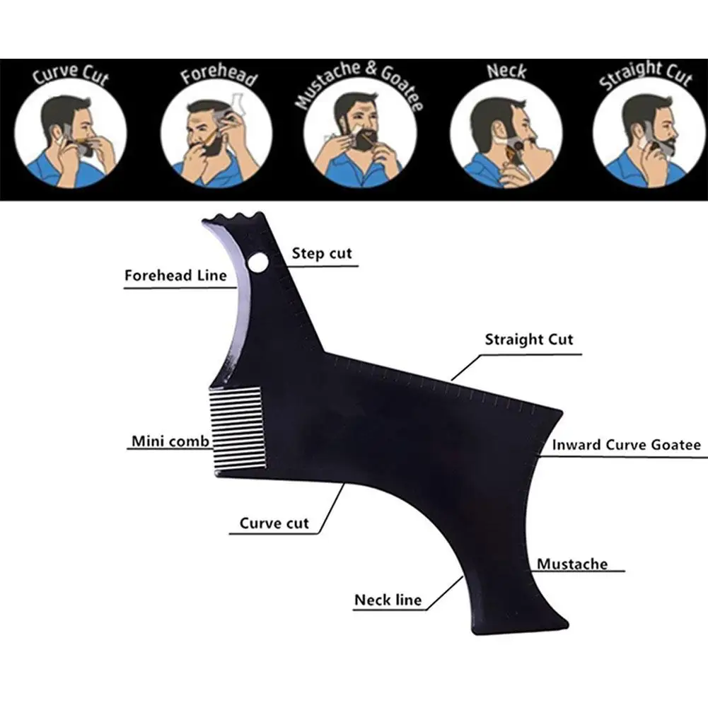 BellyLady Skæg Grooming Kit Trimning Intimbarbering Kam Sæt Overskæg Saks Forme Shaver barberskraber Skæg Care Tool for Mænd