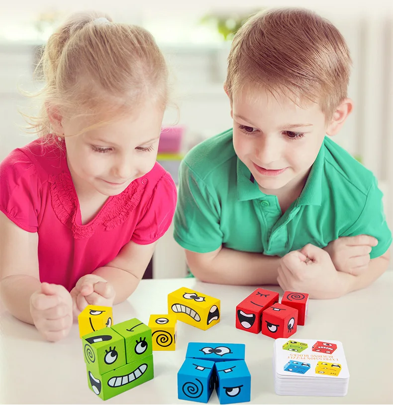 Træ-Montessori Udtryk Puslespil, Byggeklodser, Logisk Tænkning, Uddannelse, Børn, Tidlig Uddannelse Interaktive Sjovt Spil, Legetøj