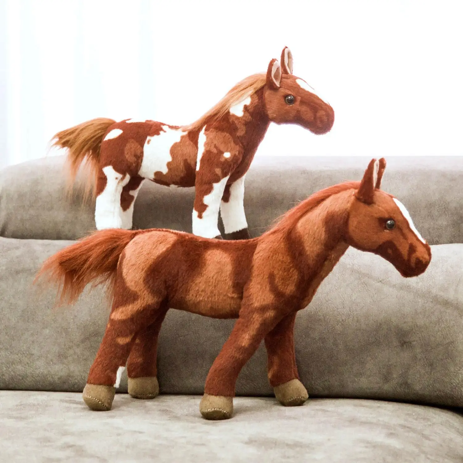 Blød naturtro Hest Toy Udstoppede Dyr Dukke Kids Fødselsdag Gave Horseplay Indretning af Høj Kvalitet Toy