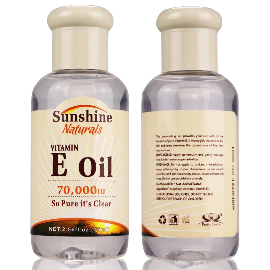Solskin Naturals E-Vitamin Olie 70000iu Flydende 2.5 Oz Anti Aging og Kridtning Anti Rynke Serum E-Vitamin TSLM1