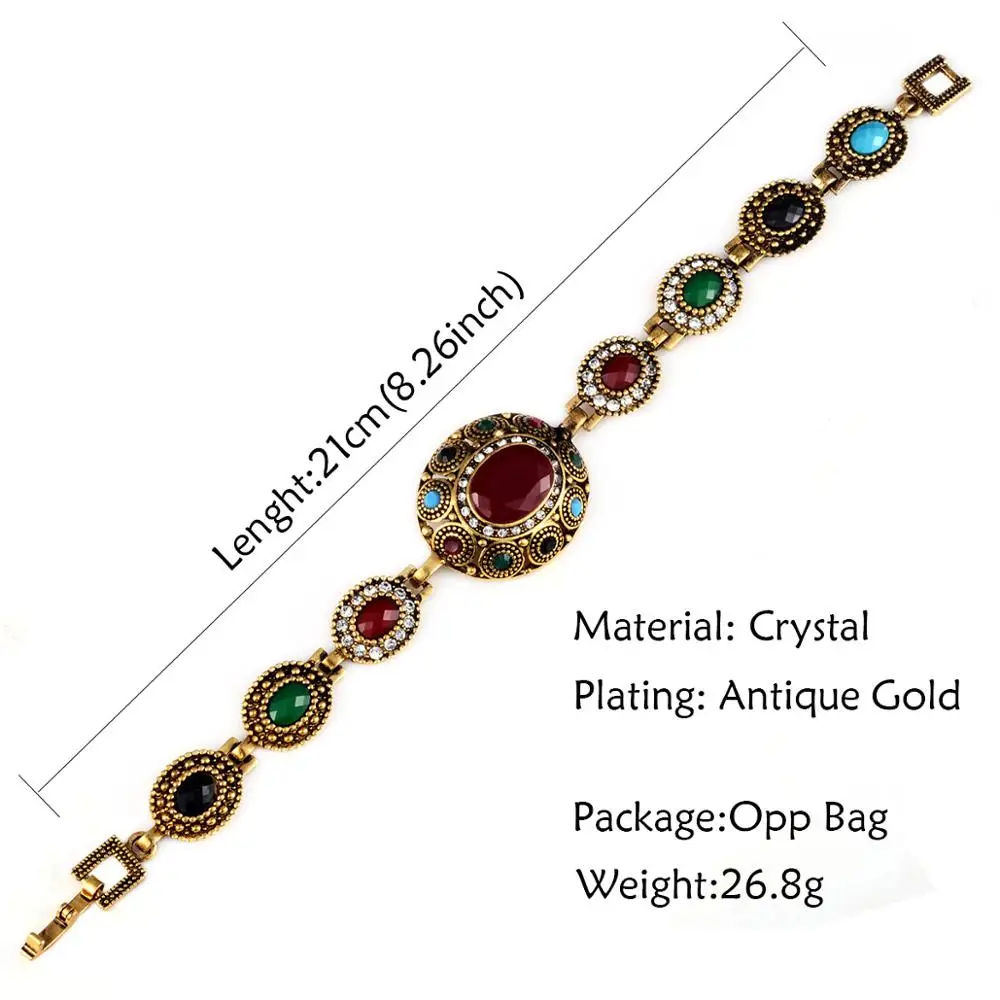 Tyrkisk Smykker Etnisk Boheme Armbånd Til Kvinder Rød Perle Sten Sort Resin Tribal Guld-Farve Femme Armbånd Smykker