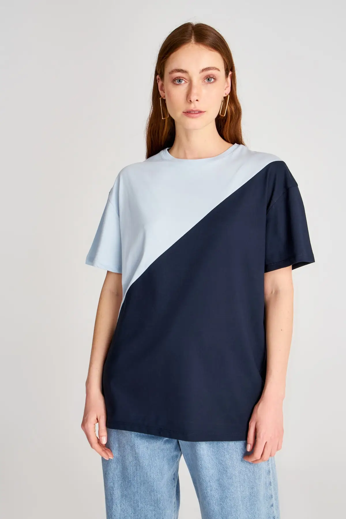 Trendyol Med Farve Blok Kæreste Mould Strikket T-Shirt TWOSS19GS0048