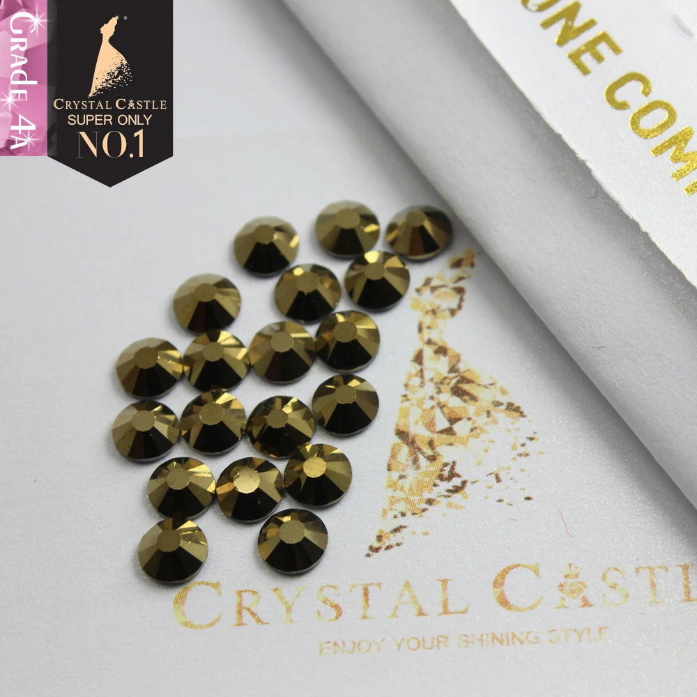 Crystal Castle Sports Tøj Dekoration 4A Virkning Farve Strass Glas Krystal Rhinestone Hotfix T-Shitt DIY Indkøbskurv Hot fix