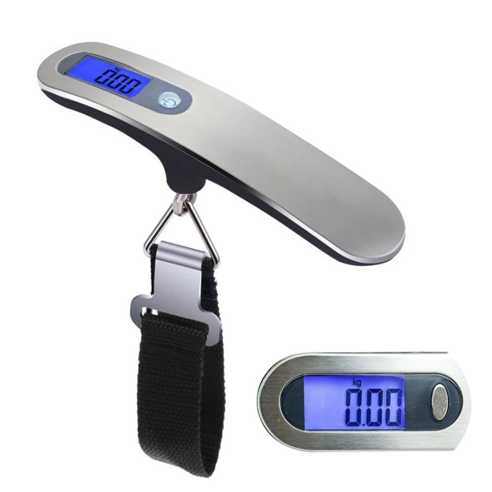 50 kg / 10g Elektroniske Mini Bærbare Hængende Krog Vægt Balance Bagage Skala Digital LCD-Skærm