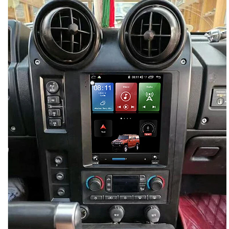 For Hummer H2 2004-2009 hovedenheden Multimedia-afspiller, Auto radio båndoptager Tesla stil Android 10 128GB Bil GPS Navigation