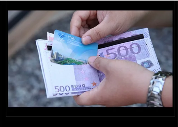 2019 Nye Roman Mænd Kvinder Pu Læder Papir Dollar Euro Kort Tegnebog Slank Mini Pung 2 Fold Studerende Billige Gave Lynlås Mønt Taske