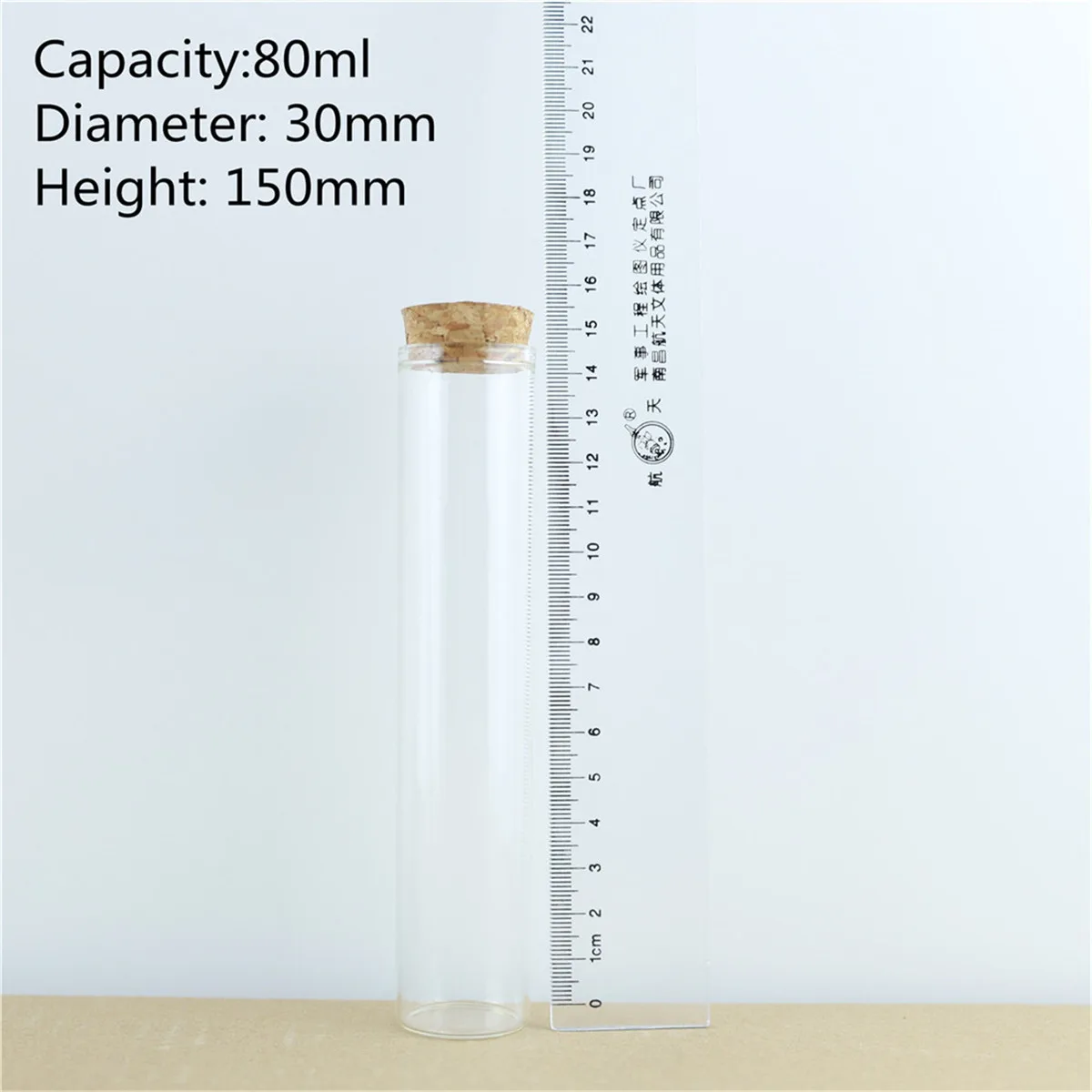 12pcs/lot 30*150mm 80ml Cork Glas Flaske Prop Lang Reagensglas Krydret Opbevaring Flaske Container Glas Hætteglas DIY Håndværk