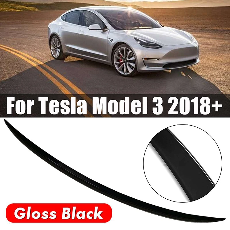 For Tesla Model 3 2017-2019 2020 2021 Carbon Fiber ABS Bil bagruden Vandtæt Spoiler Stammen Bevarer Fløj Bil genmontering