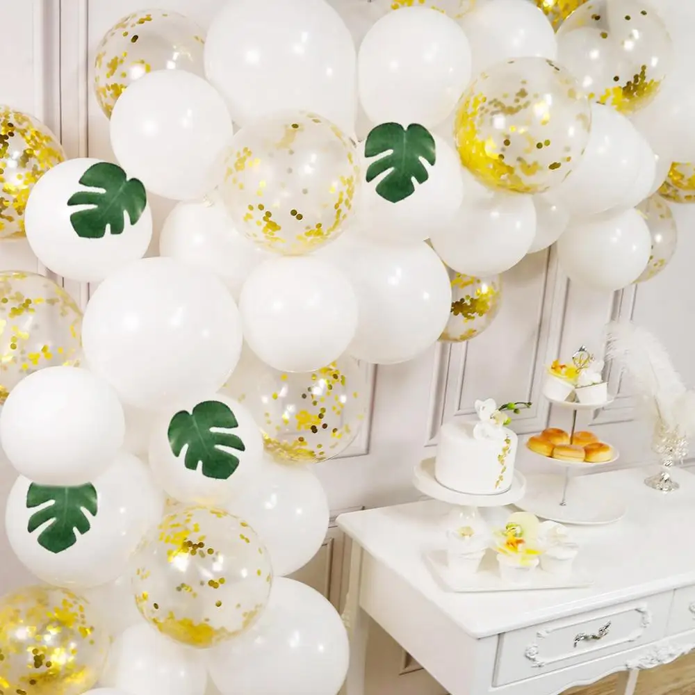 Hvid Guld Balloner Arch Bryllup, Baby Shower Ballon Arch Garland Kit Ballons Tilbehør Fødselsdag Part Dekorationer Børn Voksne