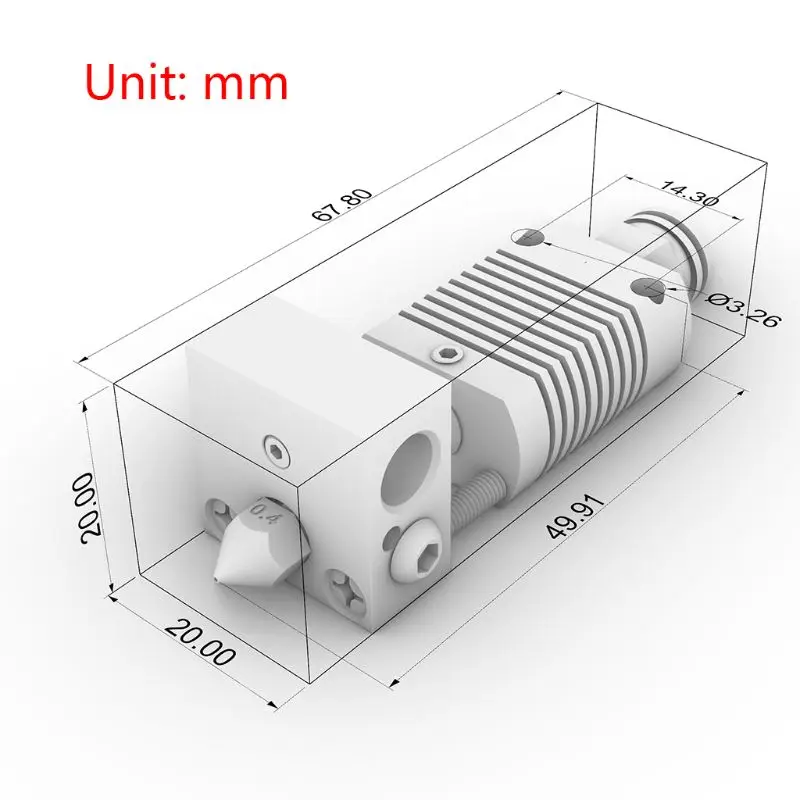 2021 Ny 1 sæt 1.75 mm 24V Metal Hotend Ekstrudering Hovedet Kit for Anet ET4 3D-Printer Dele