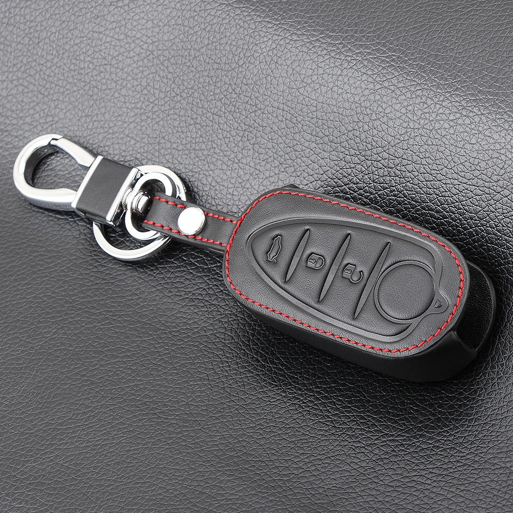 Læderetui Bil Key Fob Dække Shell Skin Protector Til Alfa Romeo 159 Mito Giulietta GTA Folde Flip Fjernstyret Bil Læder Nøgle
