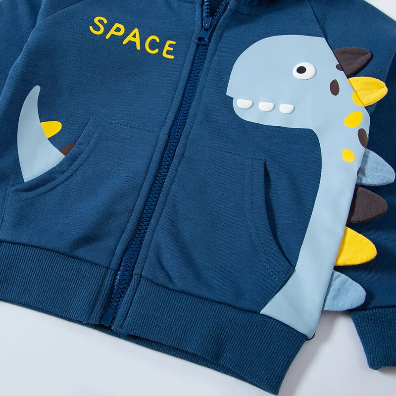 Børnetøj Nye Produkter 2020 Mode Drenge Efterår og Vinter Dinosaur Lynlås Pels Kids Baby Dreng Sweater Cardigan Jakke