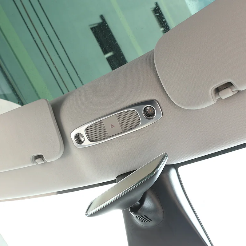 For Tesla Model 3 Tilbehør til Bilen Indre Udsmykning ABS Overhead Lampe Dekorativ Ramme Chrome Splint 2 delt Sæt