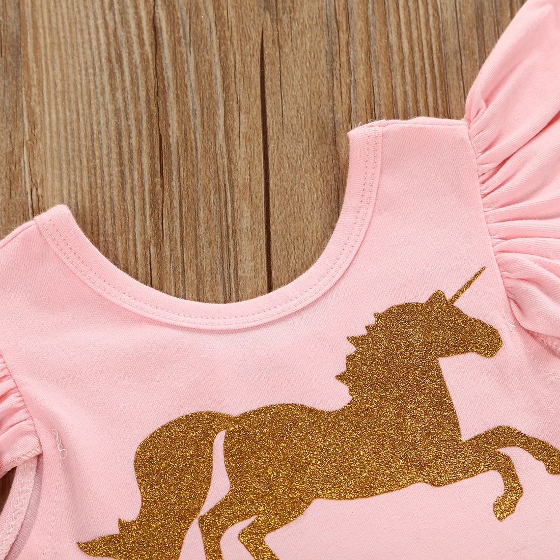 Citgeett Nyfødte Baby Piger Unicorn Flyvende Ærme Tutu Lace Dress Patchwork Farverige Sød Sparkedragt Udstyr