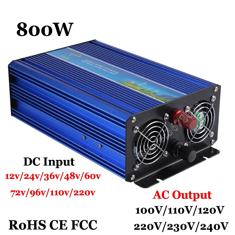 800W off grid inverter, pure sine wave inverter sol-og vind-system 12V/24V/36V/48V/ DC til AC 100/110/120/220/230/240V