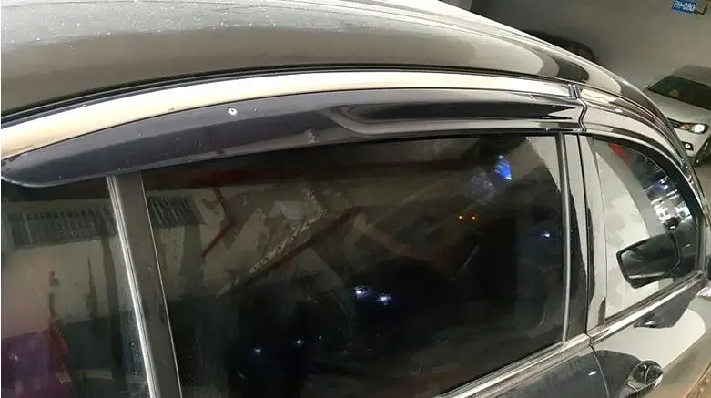 Højere stjerne 4stk bil Windows visir,siderude deflektor Regn vagt øjenbryn,bil-ly for Honda Accord 2003-2017