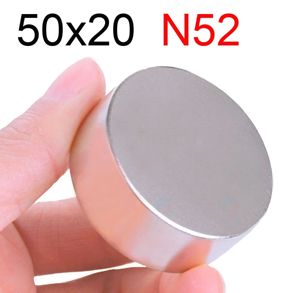 1 Stk 50x20 Neodym-Magnet-50mm x 20mm N35 NdFeB Runde Super Stærk Stærk Permanent Magnetiske imanes Disc 50x20
