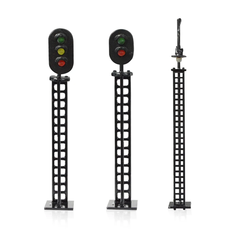 1:87 Trafik Signal Lys HO Model Bygning Tog Railway Layout Legetøj LED-lys 12V LED Sand Tabel DIY Simulering Lygtepæl