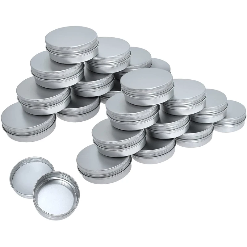 20Pcs cremebeholder Runde Tin Kosmetiske Lip Balm Beholdere Søm Håndværk Pot Genpåfyldelig Flaske Gevind Låg Tomme aluminiumsdåser