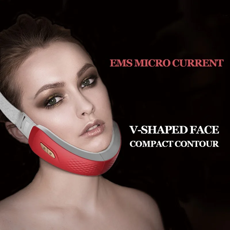 Micro-aktuelle Vibrationer Ansigt-løft Instrument Til dobbelthage Facial Massageapparat Små V ansigt Ansigt-løft Artefakt