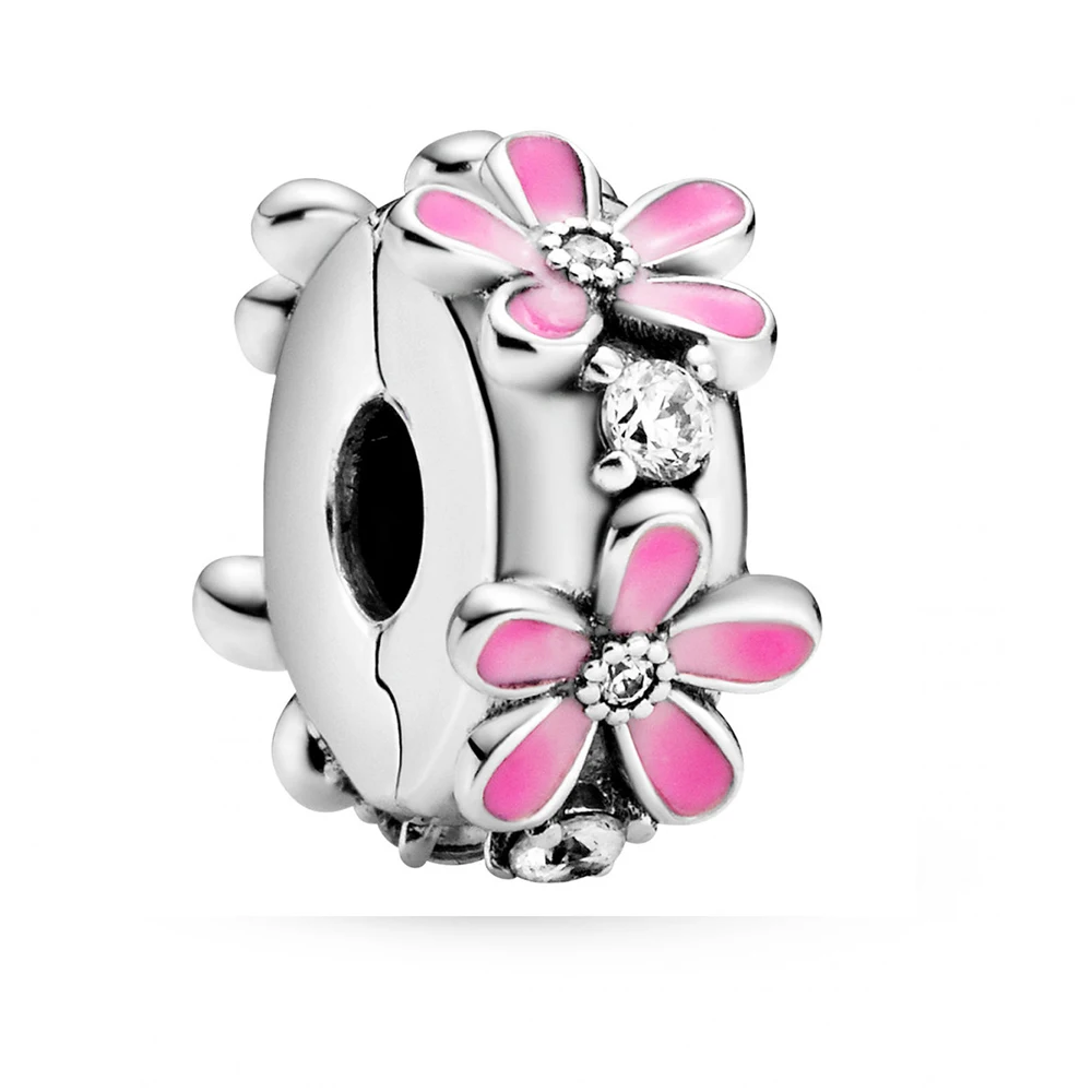 KAKANY Nye Mode S925 Sterling Sølv, Hvid, Pink Daisy Blomst Buket Serie Charme DIY Smykker Oprindelige Kvinde Romantisk Gave