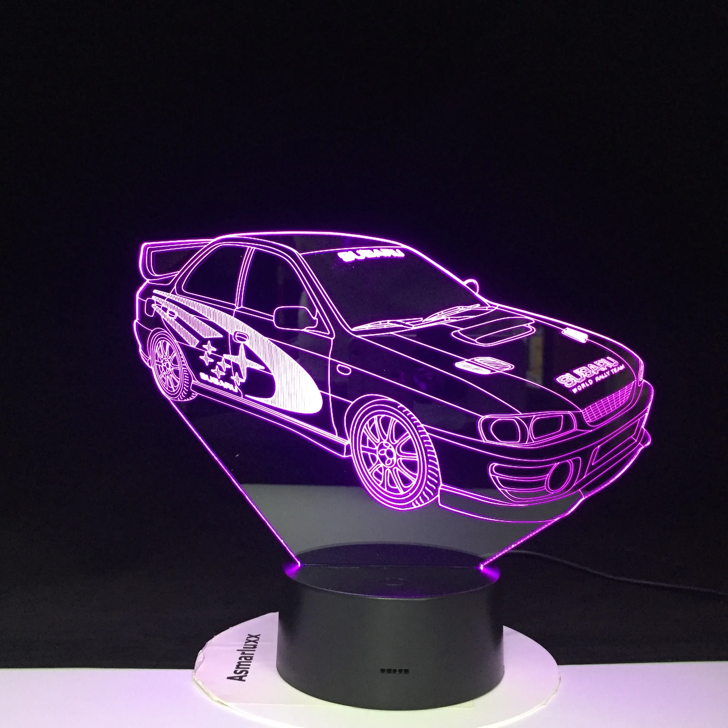 Racing Bil 3D-Lampe Multi-farve med Fjernbetjening til Fødselsdag Gave batteridrevne Lava Optisk Led Nat Lys Lampe Hologram 3237