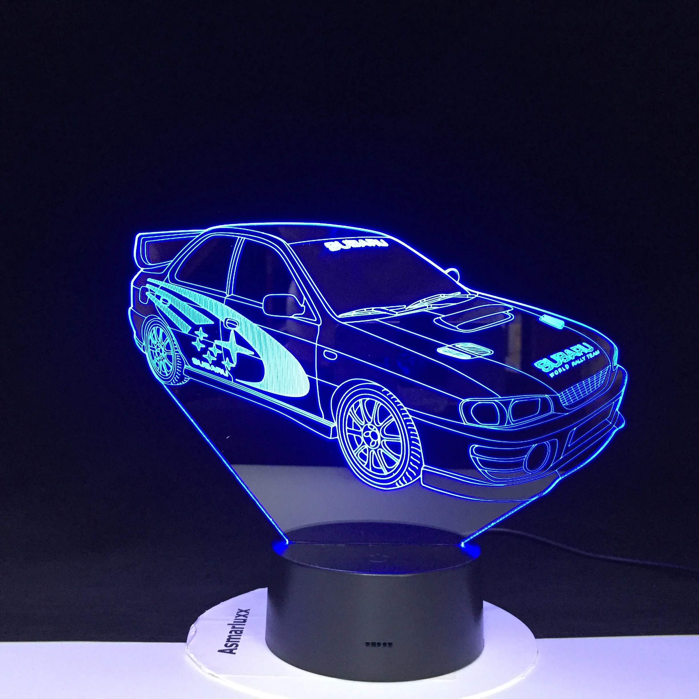 Racing Bil 3D-Lampe Multi-farve med Fjernbetjening til Fødselsdag Gave batteridrevne Lava Optisk Led Nat Lys Lampe Hologram 3237