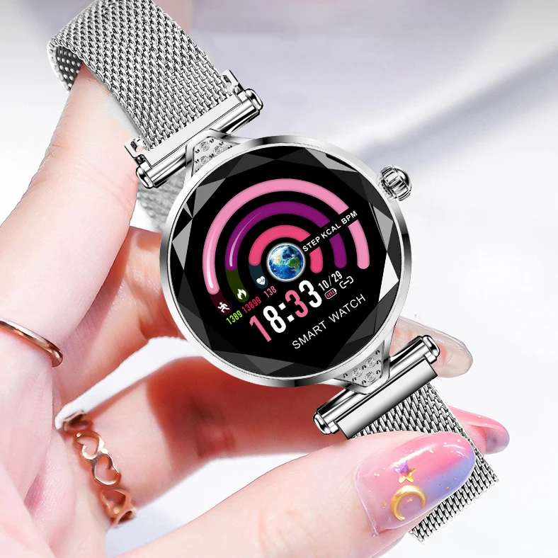 696 H1 Fashion Kvinder Smart Armbånd Ur puls, Blodtryk Trænings-og Tracke Armbånd Diamant Smartwatch IP67 Vandtæt